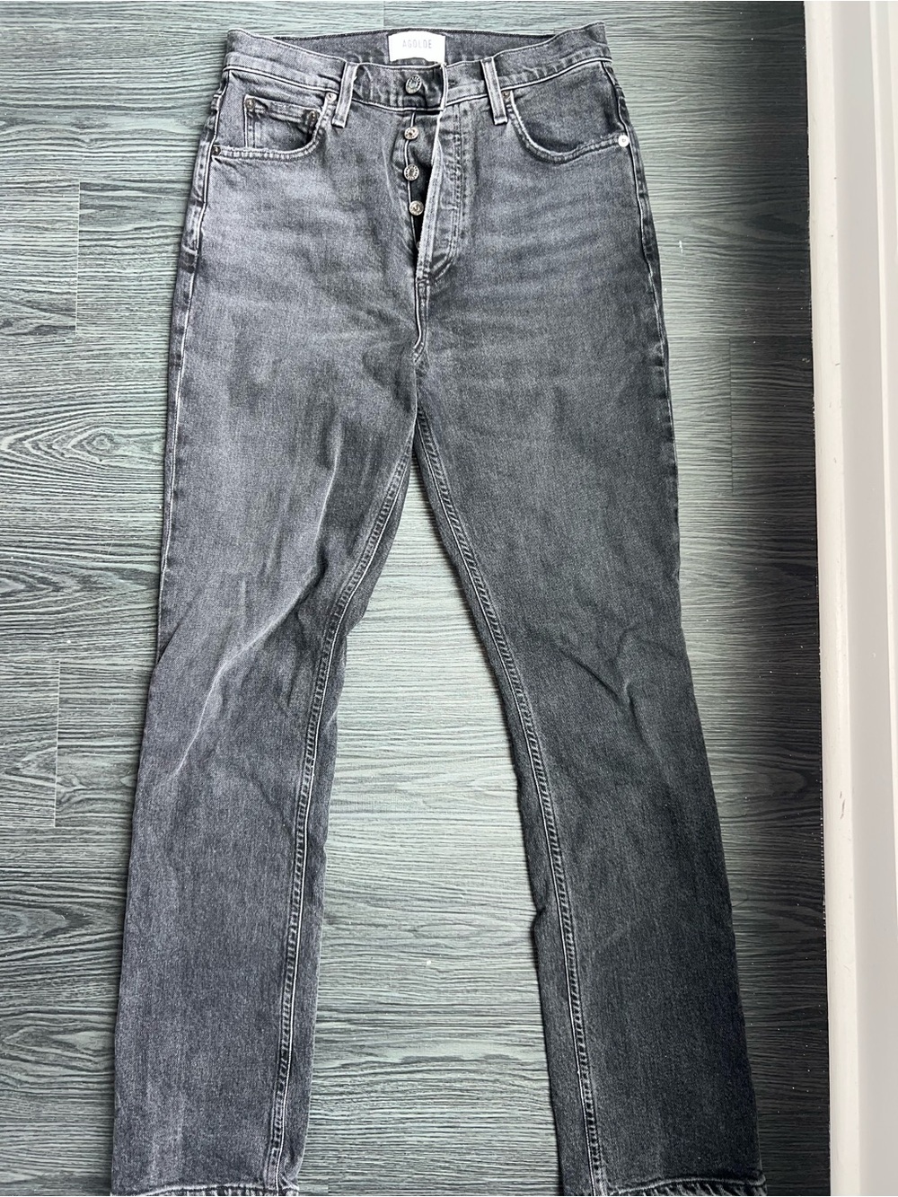 Agolde Women's Gray Slim Straight Jeans
